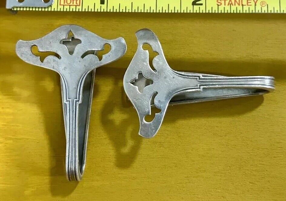Gorham Sterling Silver Napkin Clip Pair, 1800s