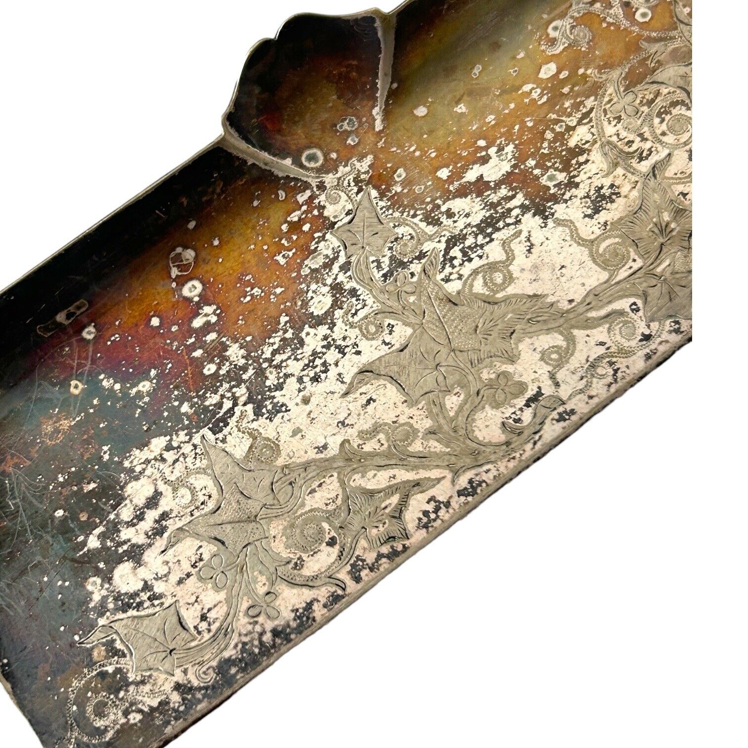 Engraved 1800s Silverplated Crumber by Rogers & Bros