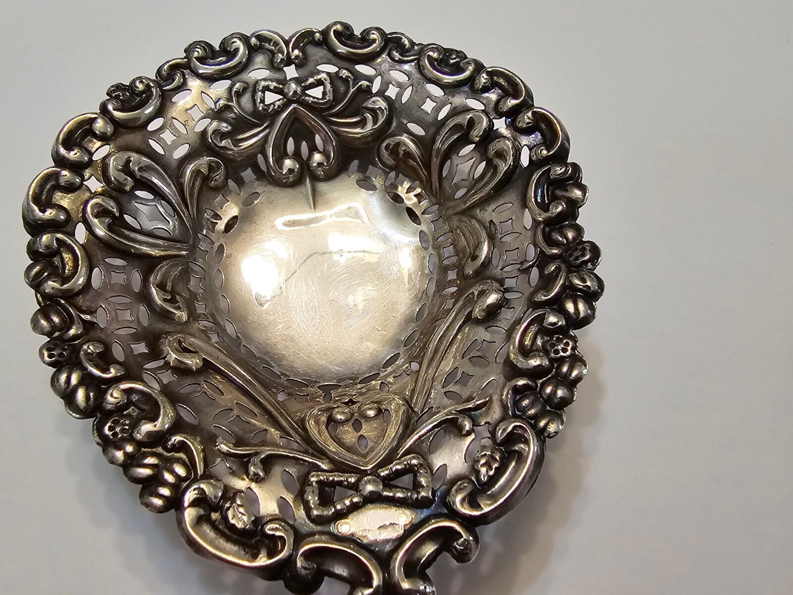 Miller Bros. Sterling Silver Heart Bon Bon Dish
