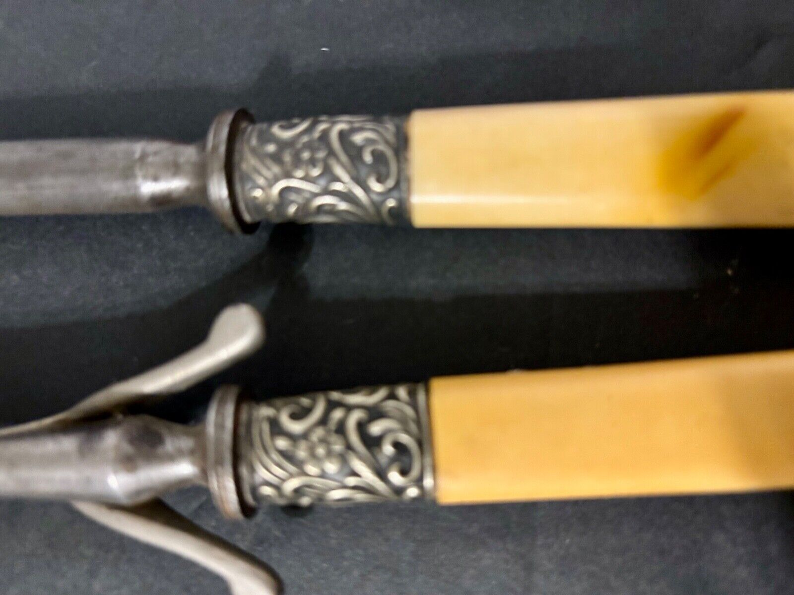 1800s Antique Carving Set with Bakelite Handles