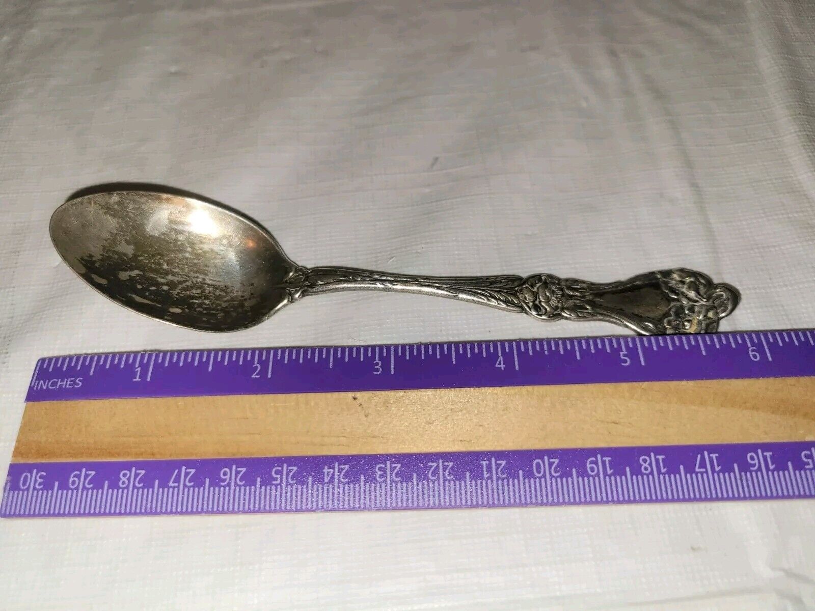 Antique Floral Sterling Silver Spoon by Alvin