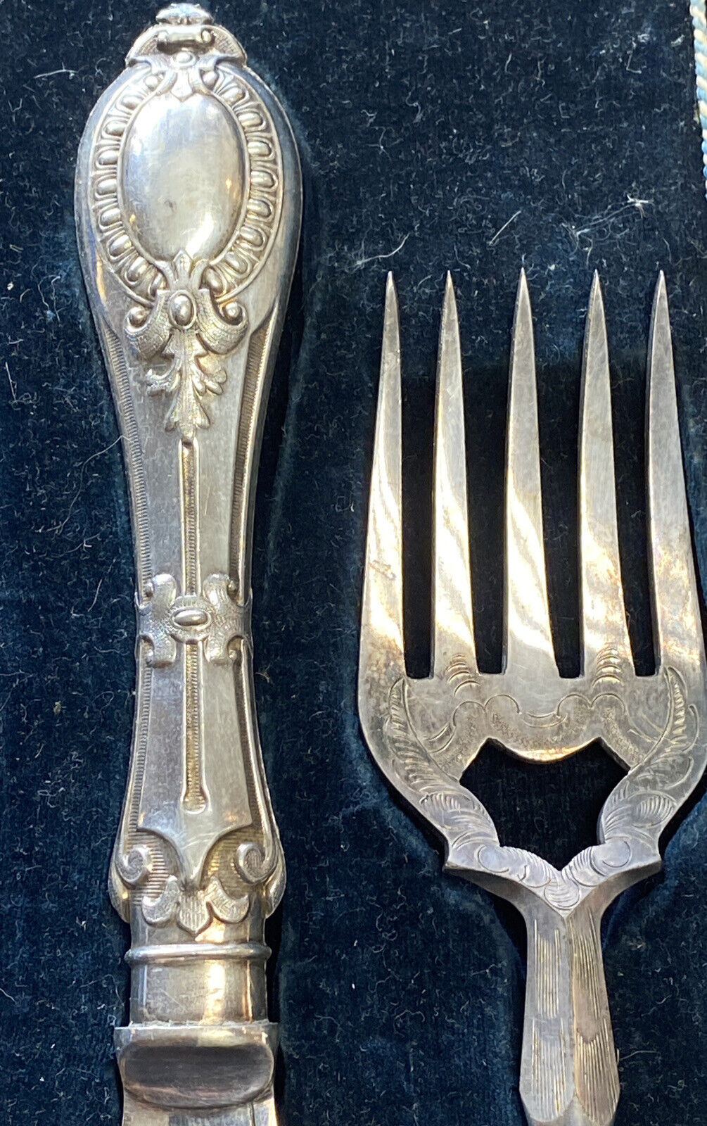 Victorian Silverplate Fish Knife and Fork Set