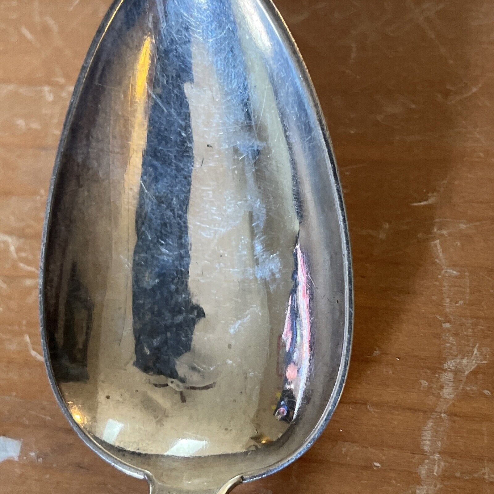 Warrington Co. Antique Coin Silver Serving Spoon