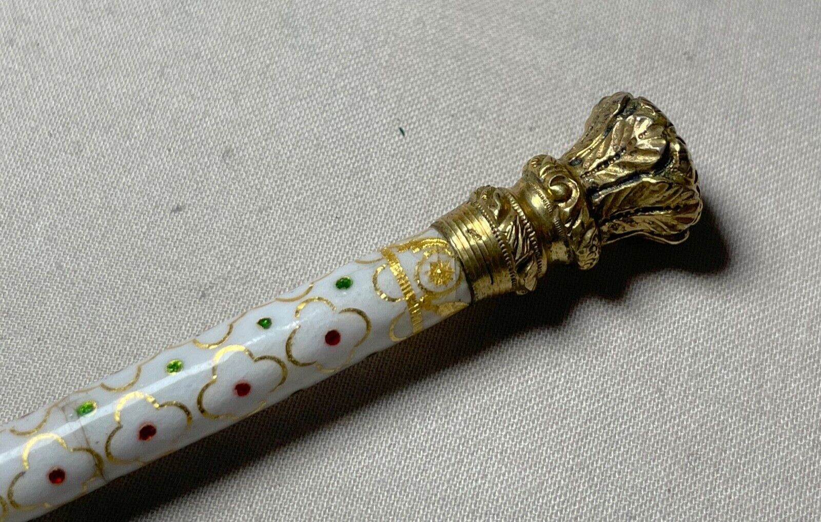 1800s French Sterling Silver Gilt Enamel Writing Set