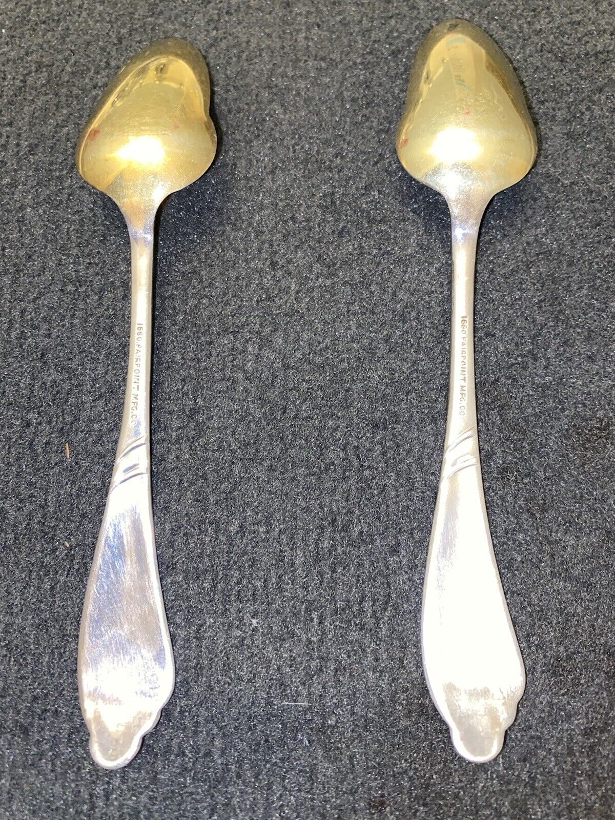 Pairpoint 1880 Antique Silver Gold Wash Fruit Spoons