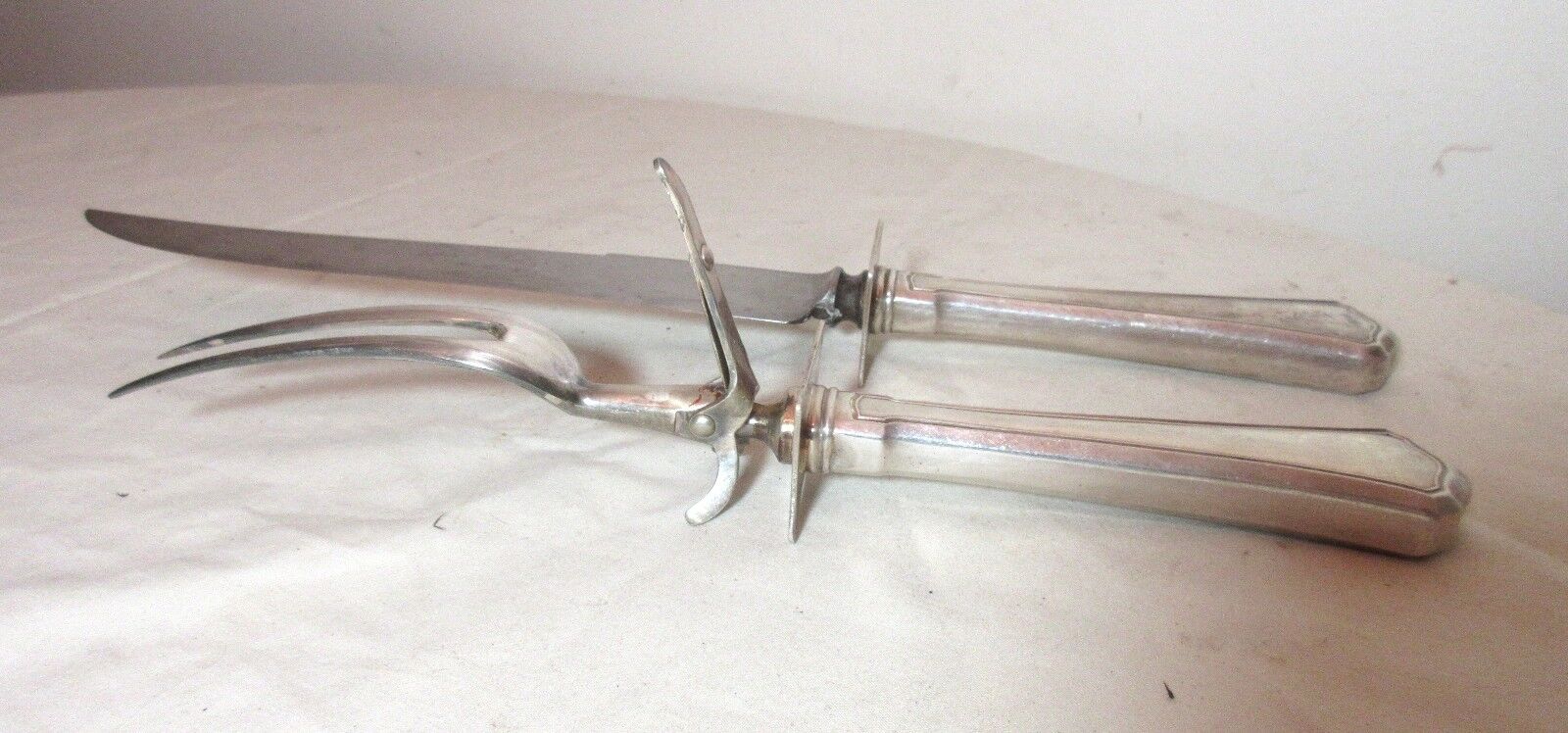 1800s RM&S Wallace Sterling Silver Carving Set