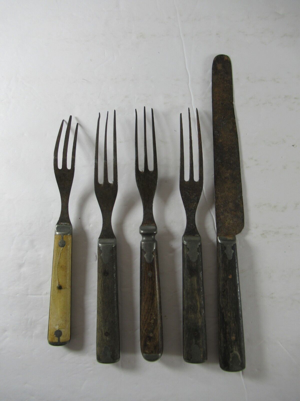 Civil War Era 3-Prong Forks and Knife Set