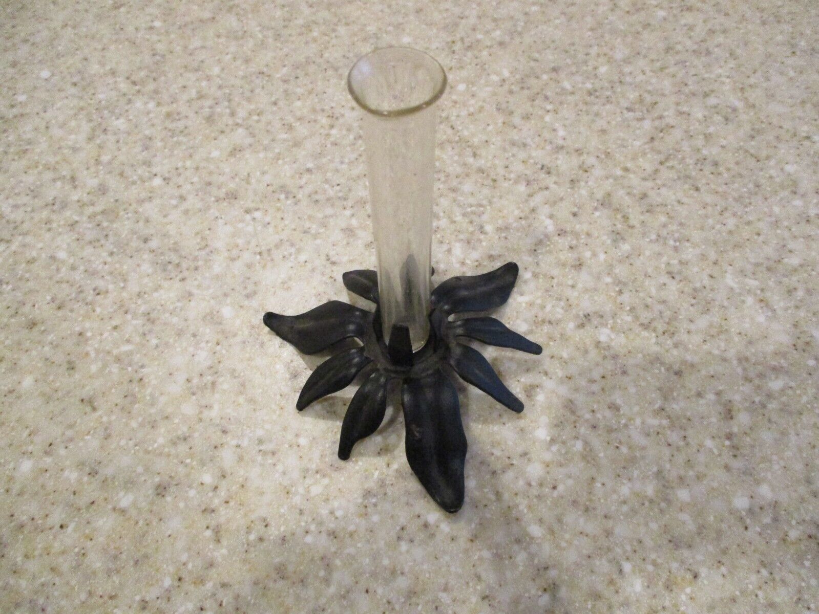 Vintage Rare Glass Test Tube Bud Vase & Stand