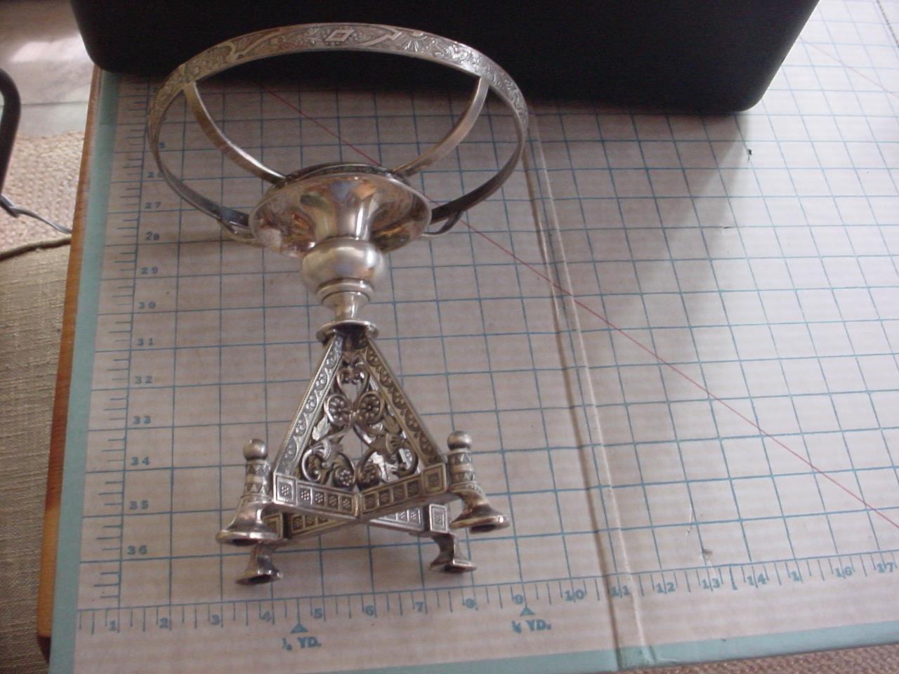 1800s Etched Bird Centerpiece Stand with Motif