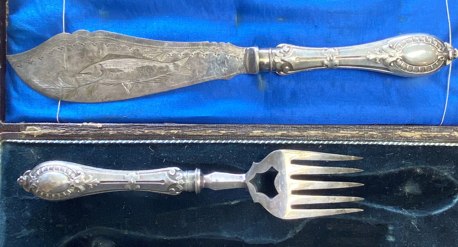 Victorian Silverplate Fish Knife and Fork Set