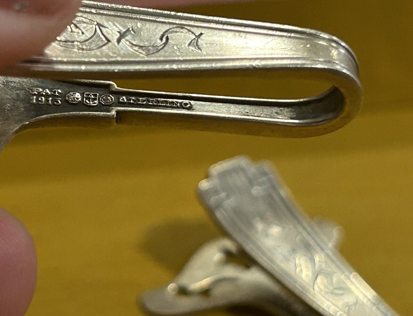 Gorham Sterling Silver Napkin Clip Pair, 1800s