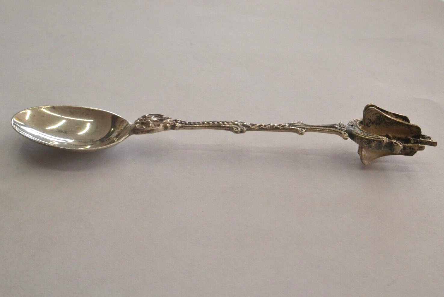 Antique 1900s 830 Silver Sailing Souvenir Spoon
