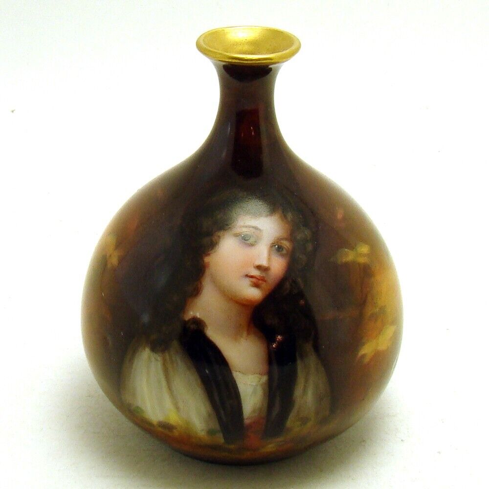 Antique 1900s Porcelain Portrait Vase