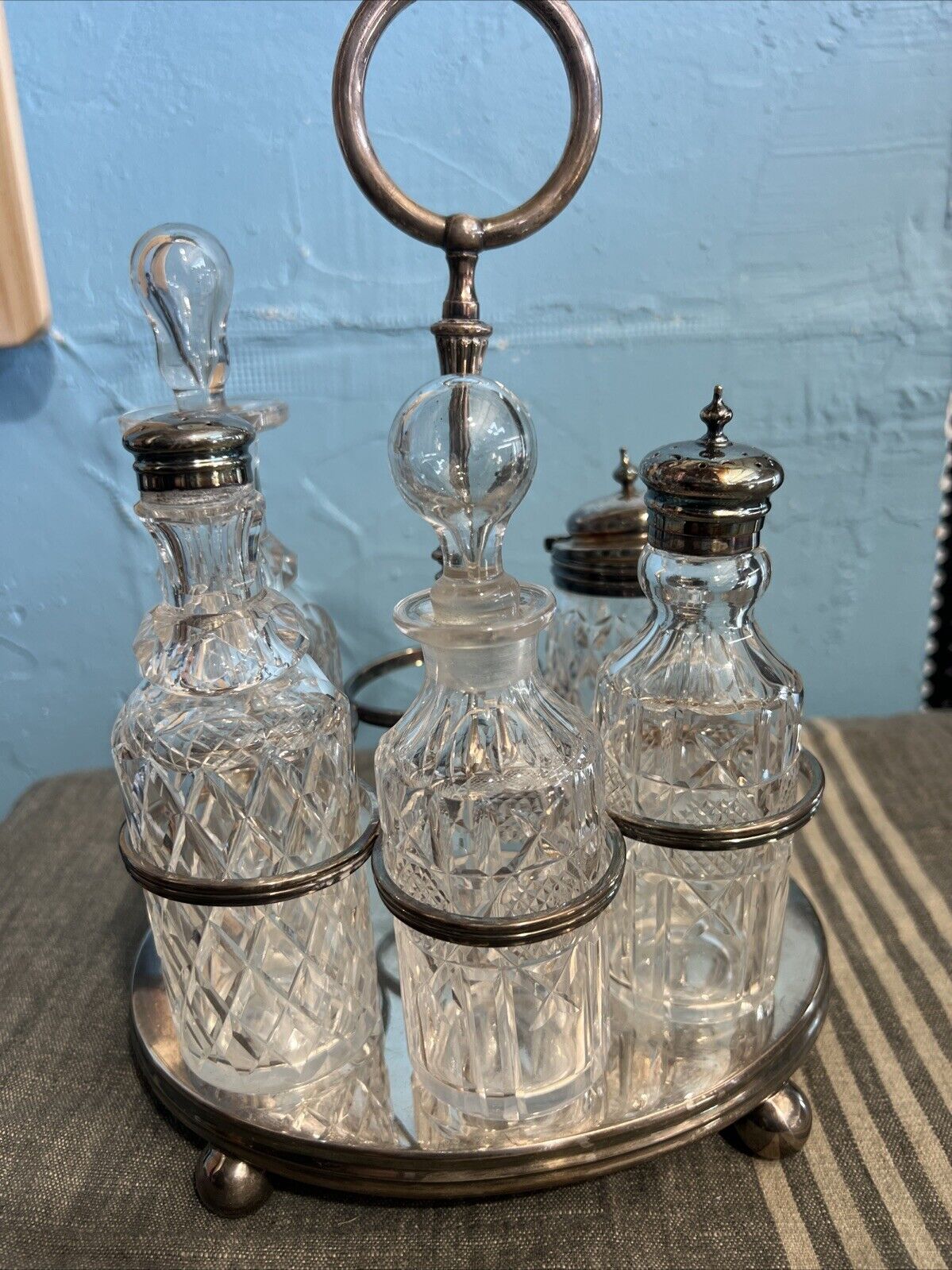 Early 1800s English Silverplate Condiment Set
