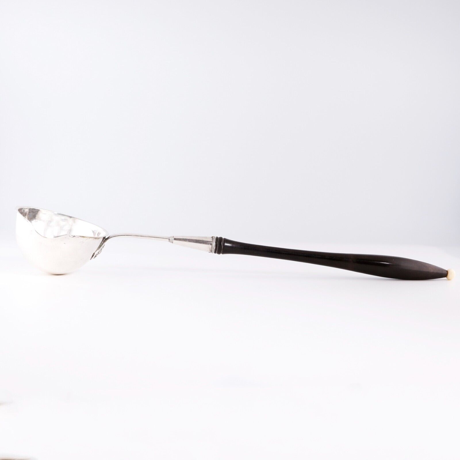 Antique 18th Century German Silver Soup Ladle