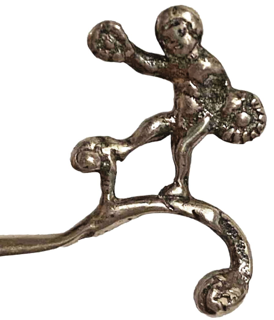 Dutch 1800s Signed 800 Silver Tea Caddy Spoon