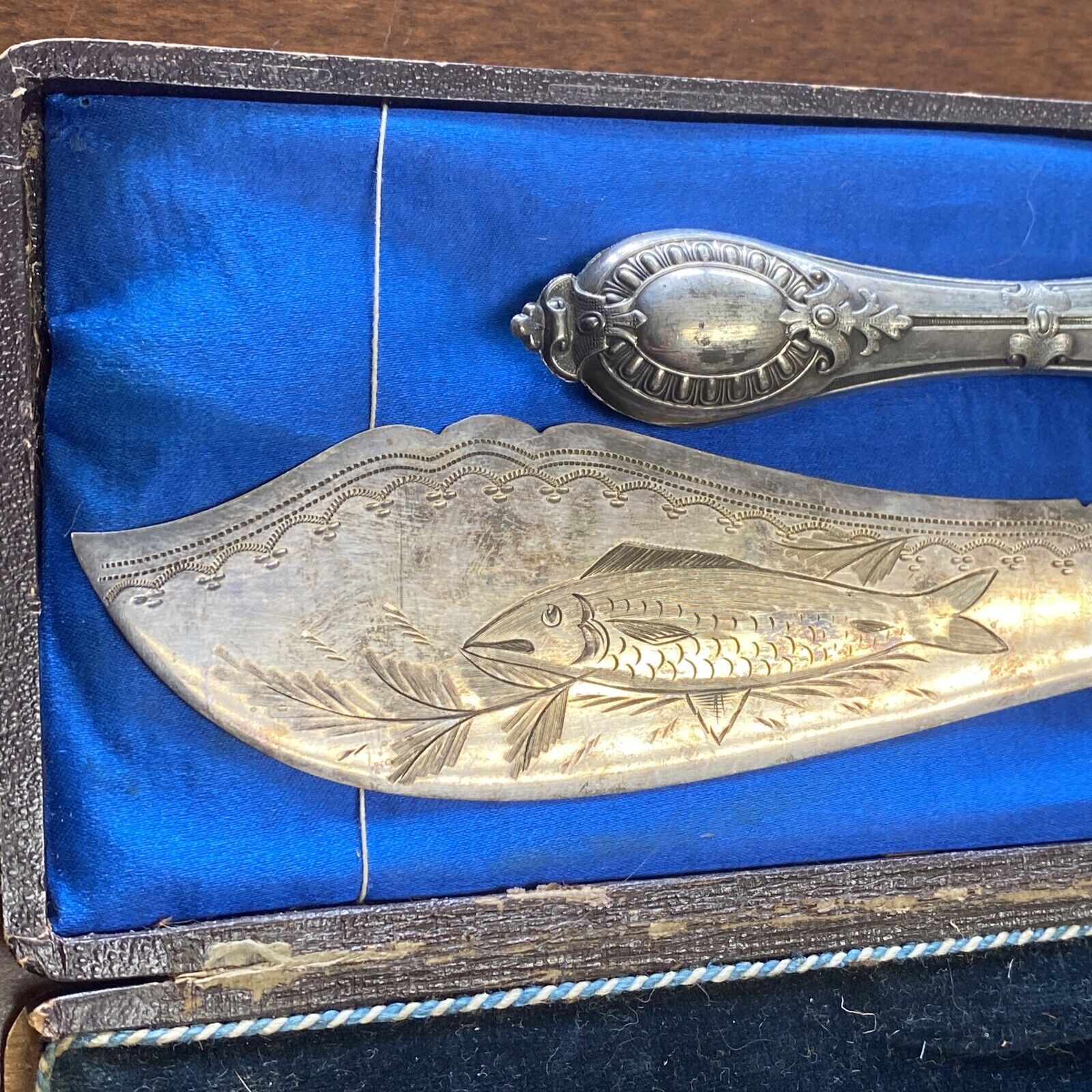 Victorian Silverplate Fish Knife and Fork Set