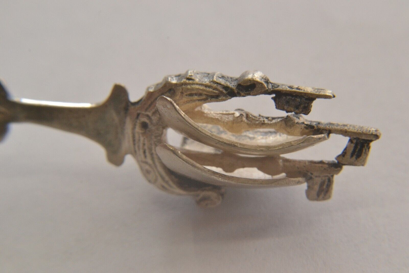 Antique 1900s 830 Silver Sailing Souvenir Spoon