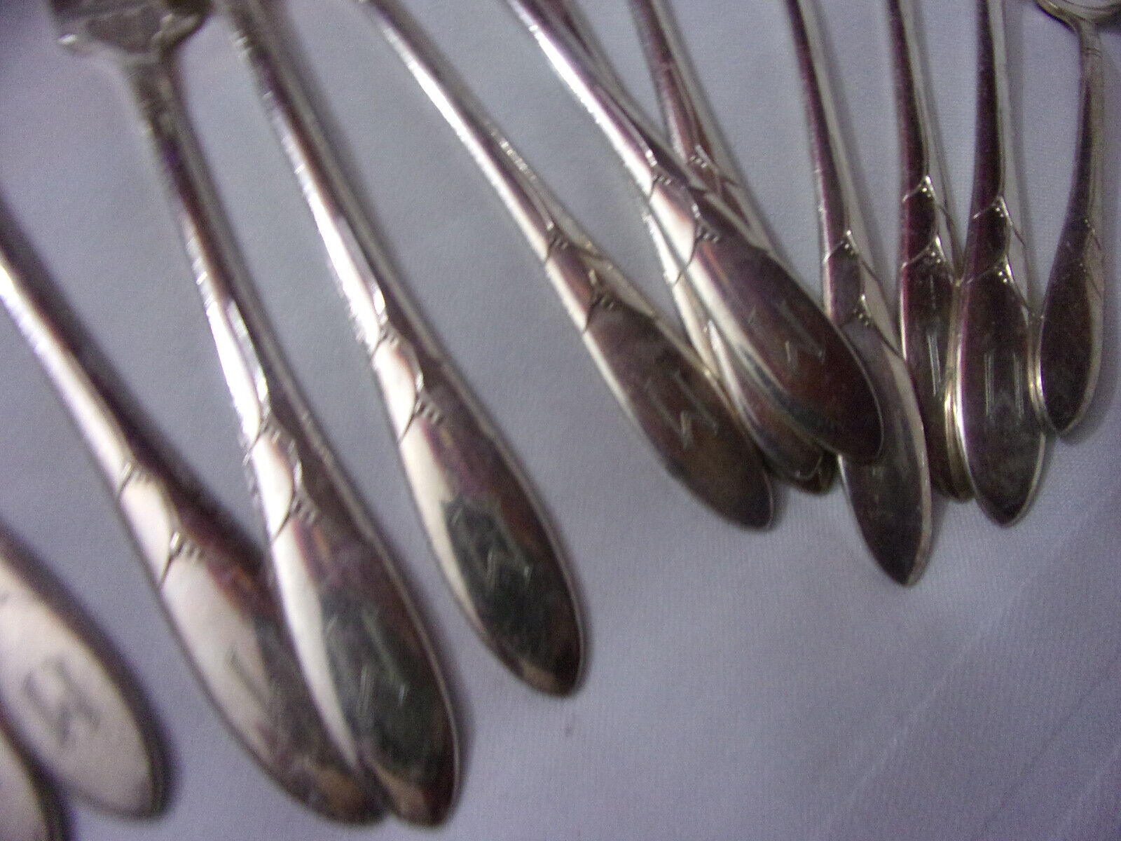 Antique 33-Piece Monogrammed Community Silverplate Flatware