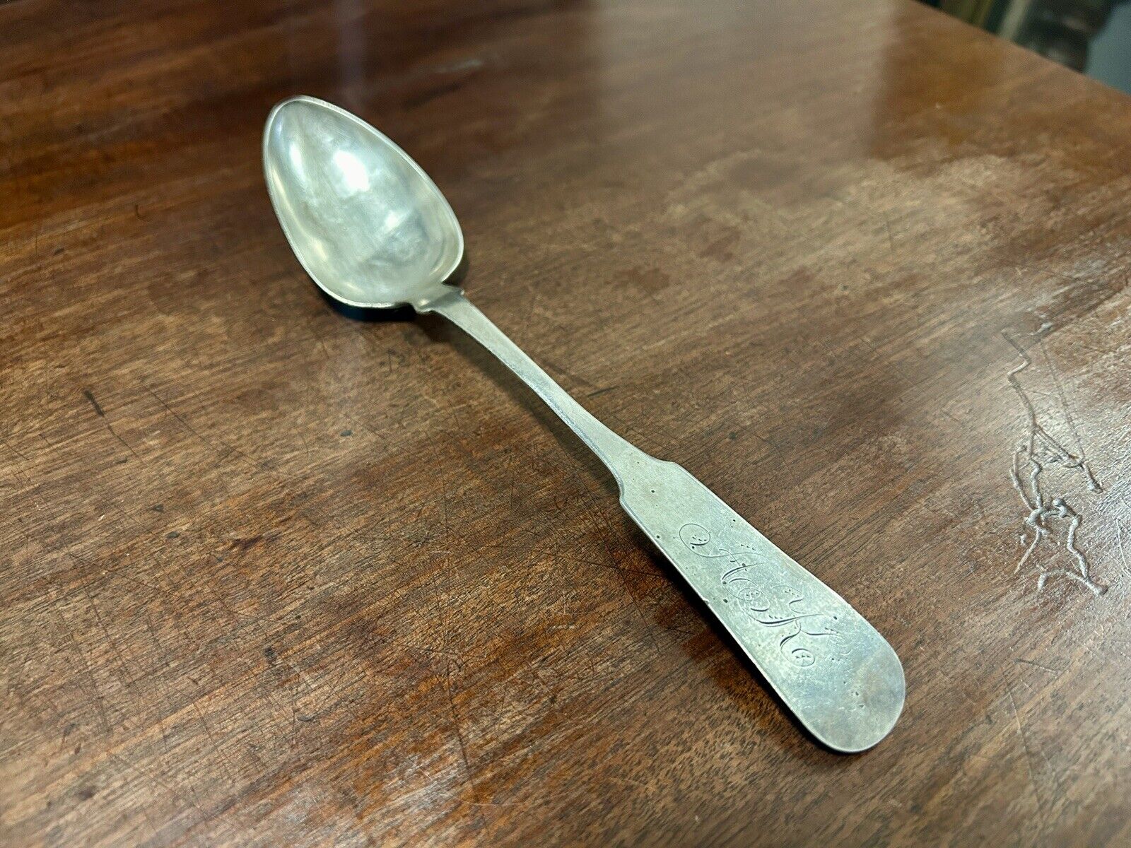 S. D. Smith 1800s Sterling Silver Serving Spoon