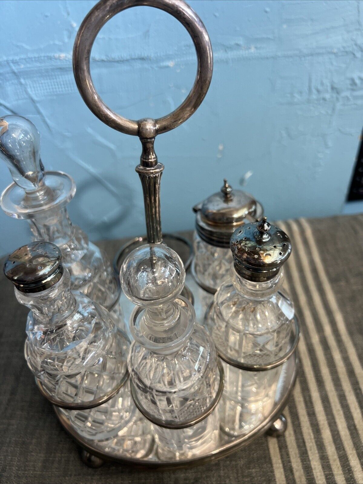 Early 1800s English Silverplate Condiment Set