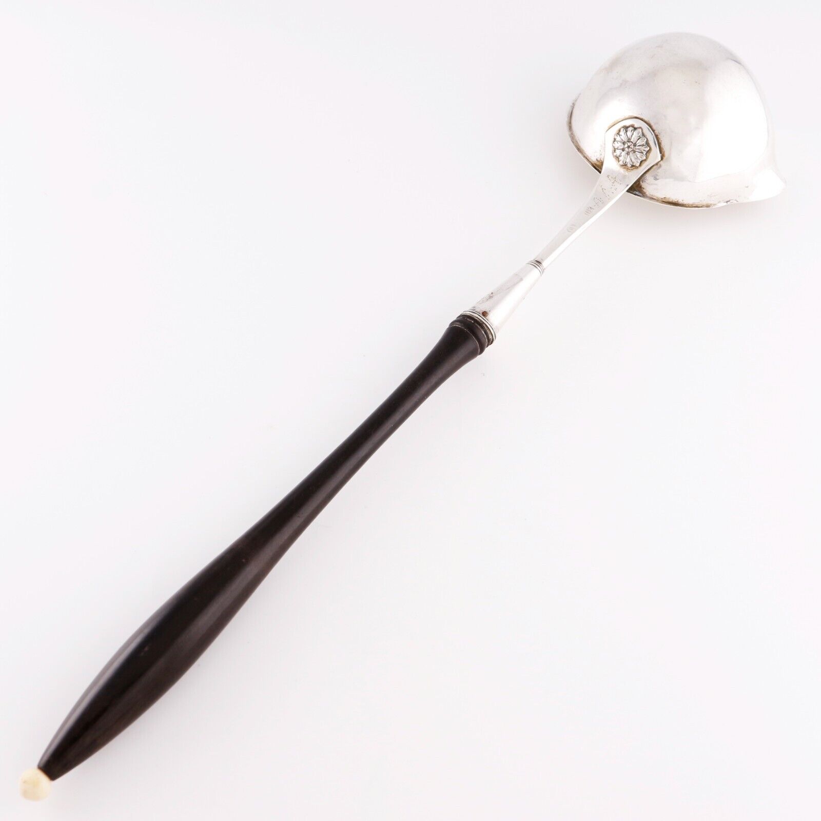 Antique 18th Century German Silver Soup Ladle