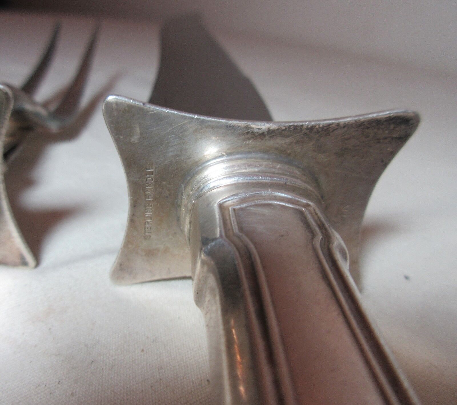 1800s RM&S Wallace Sterling Silver Carving Set