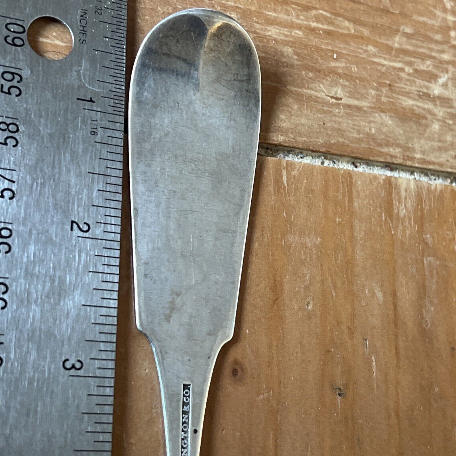 Warrington Co. Antique Coin Silver Serving Spoon
