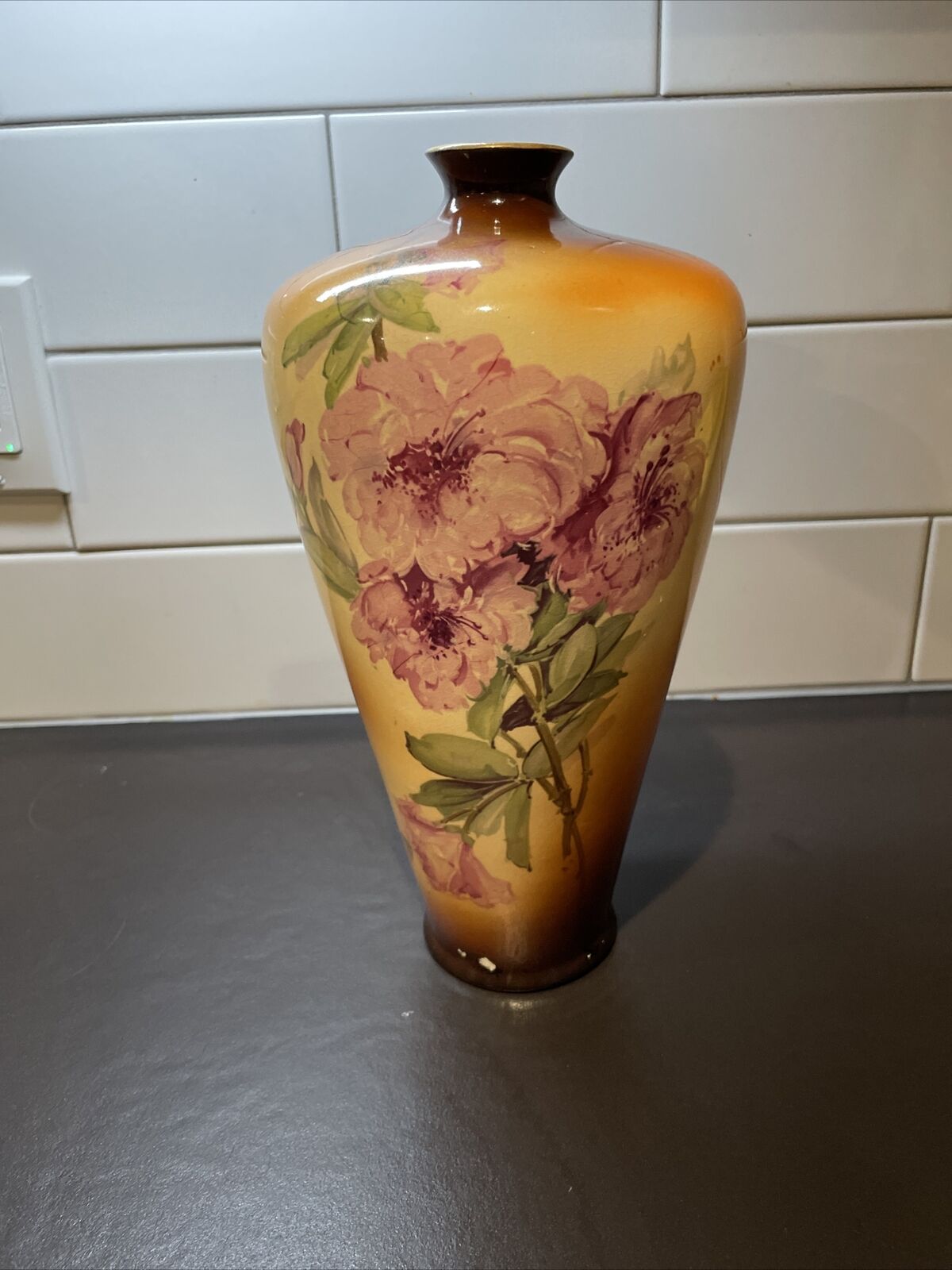 Antique 11.5" Warwick Ioga Floral Vase