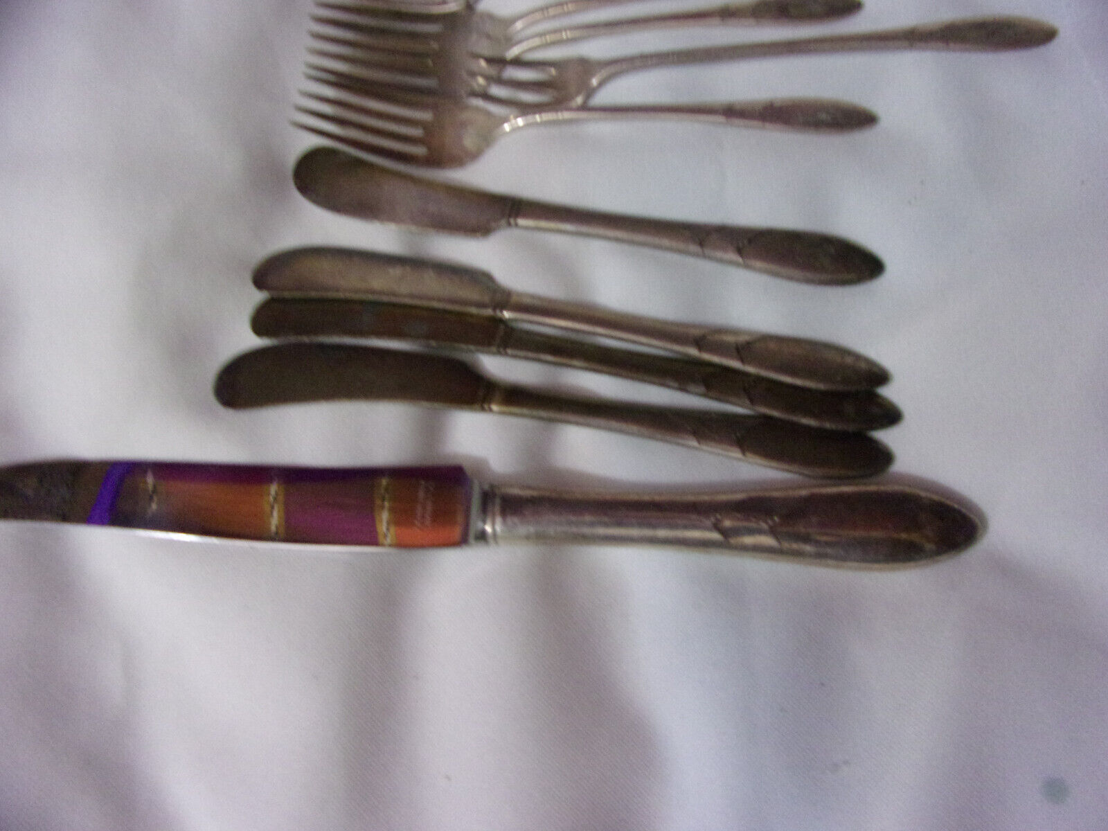 Antique 33-Piece Monogrammed Community Silverplate Flatware