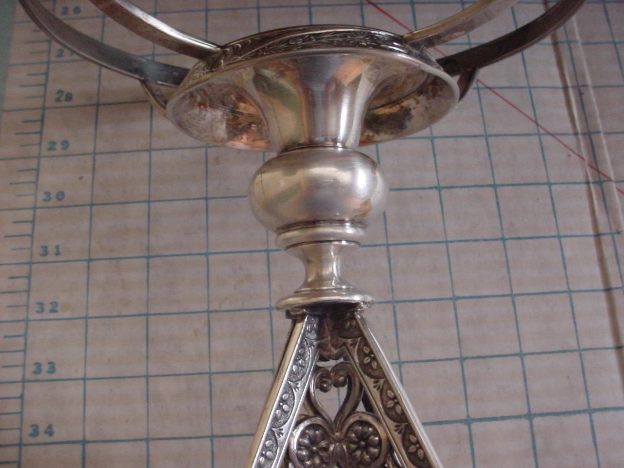 1800s Etched Bird Centerpiece Stand with Motif