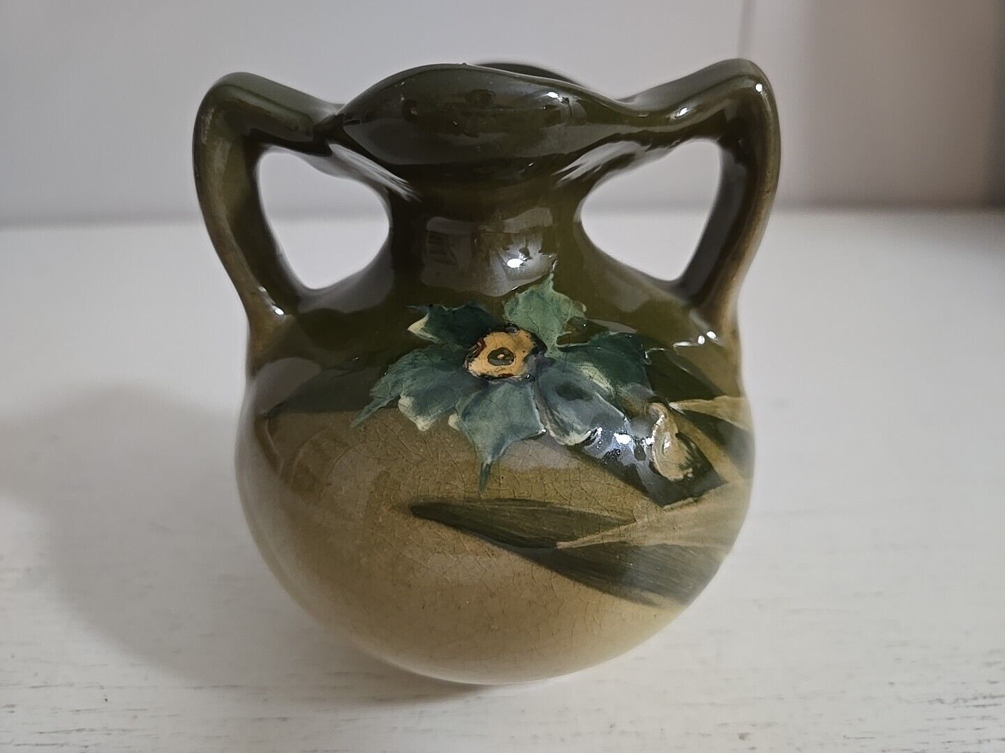 Roseville Rozane Ware Art Pottery Green Vase