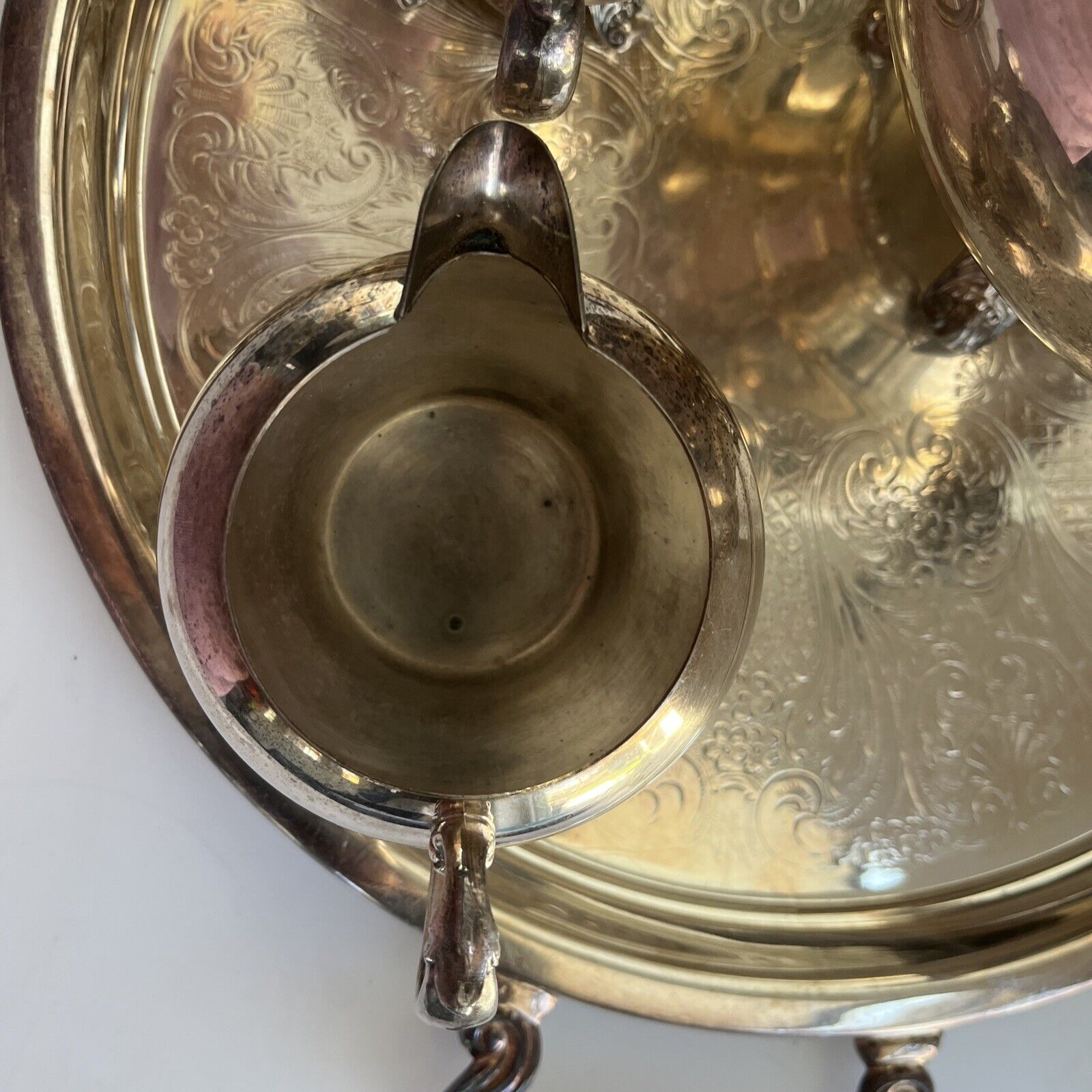 Antique 1800s Silver Plated Tea Service Set