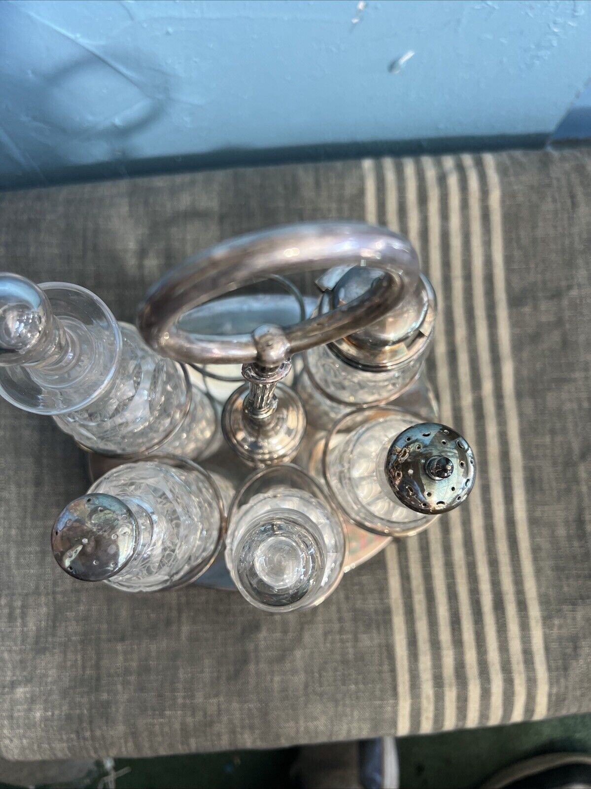 Early 1800s English Silverplate Condiment Set