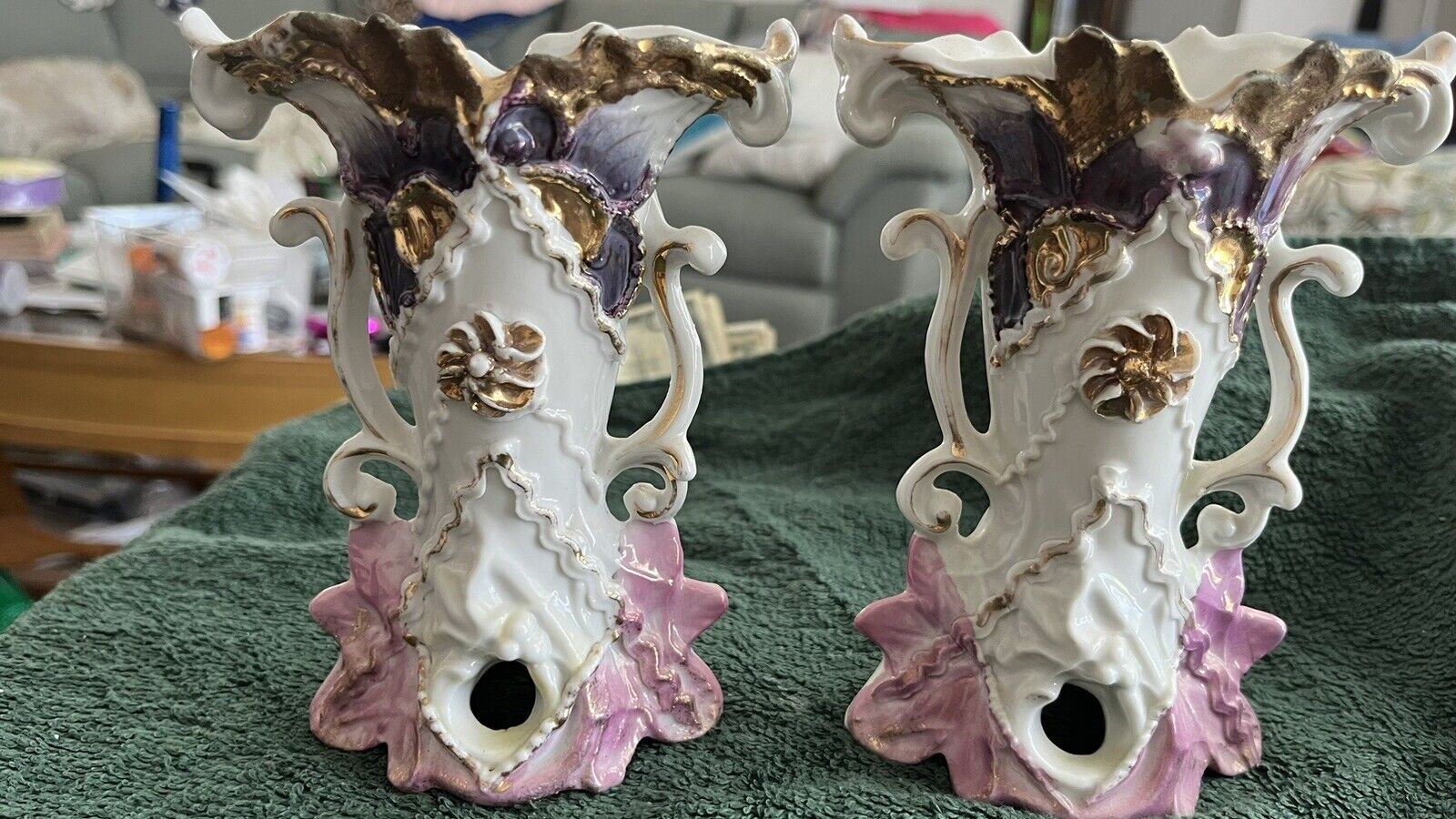 Early 1900s Vintage Pair of Vases