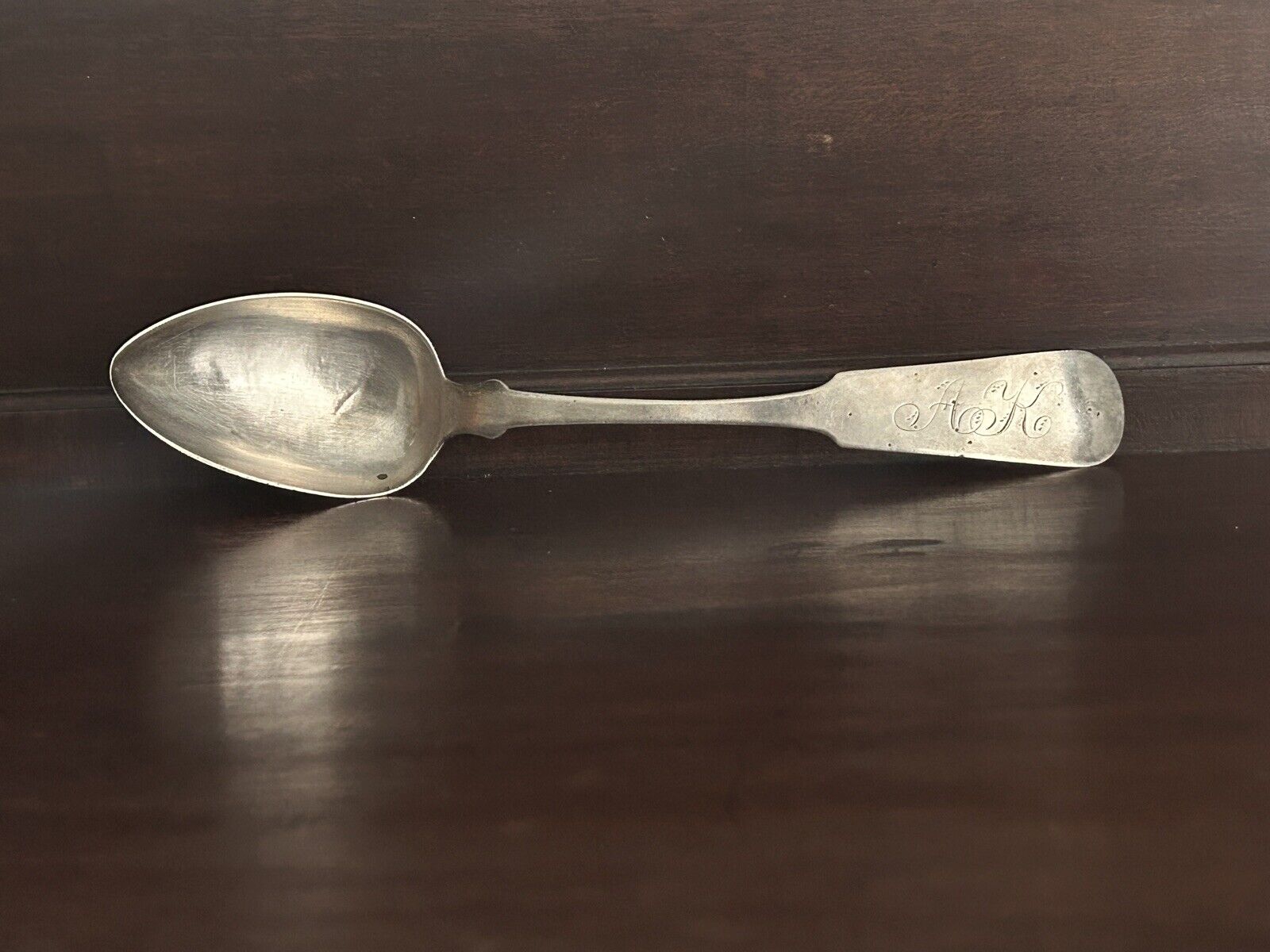 S. D. Smith 1800s Sterling Silver Serving Spoon