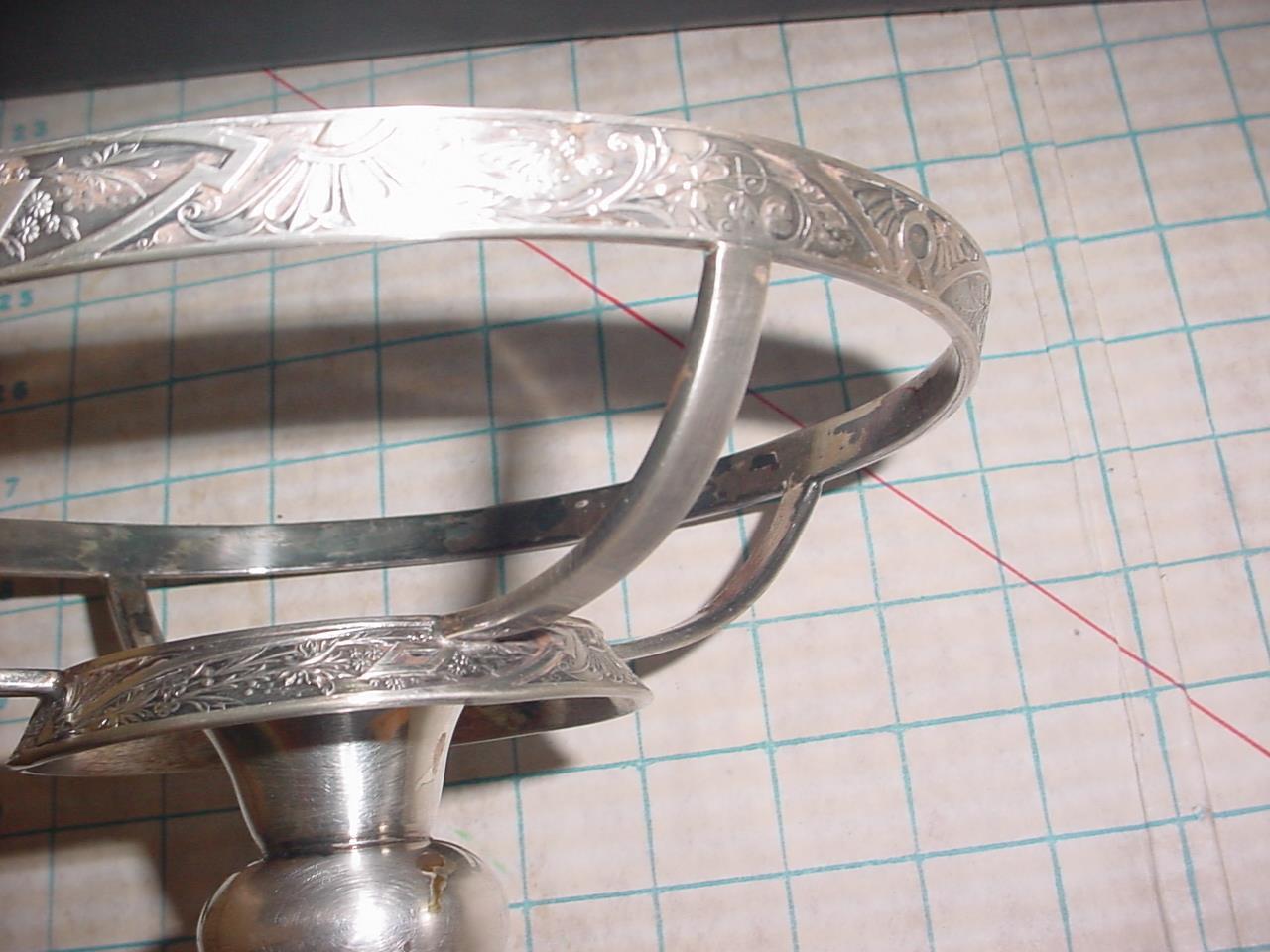 1800s Etched Bird Centerpiece Stand with Motif