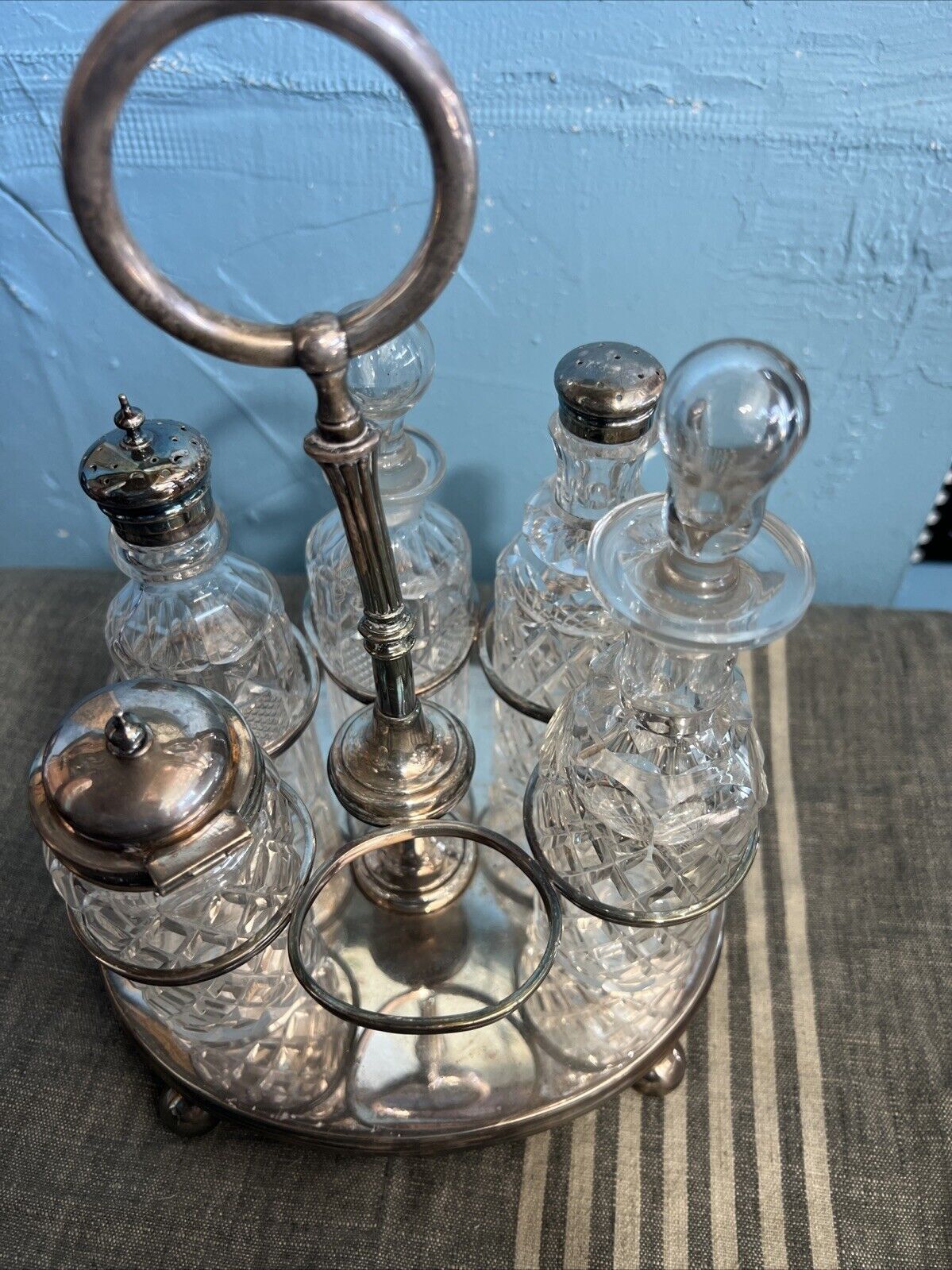 Early 1800s English Silverplate Condiment Set