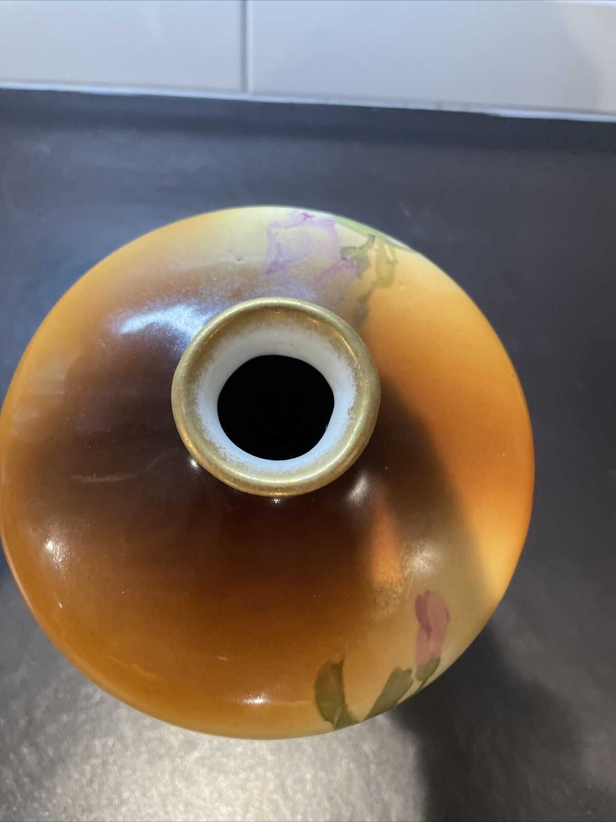 Antique 11.5" Warwick Ioga Floral Vase