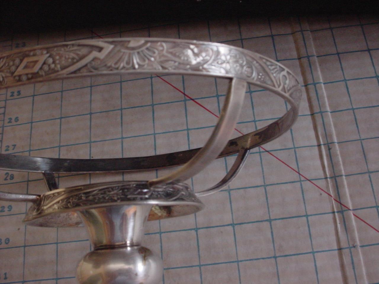 1800s Etched Bird Centerpiece Stand with Motif