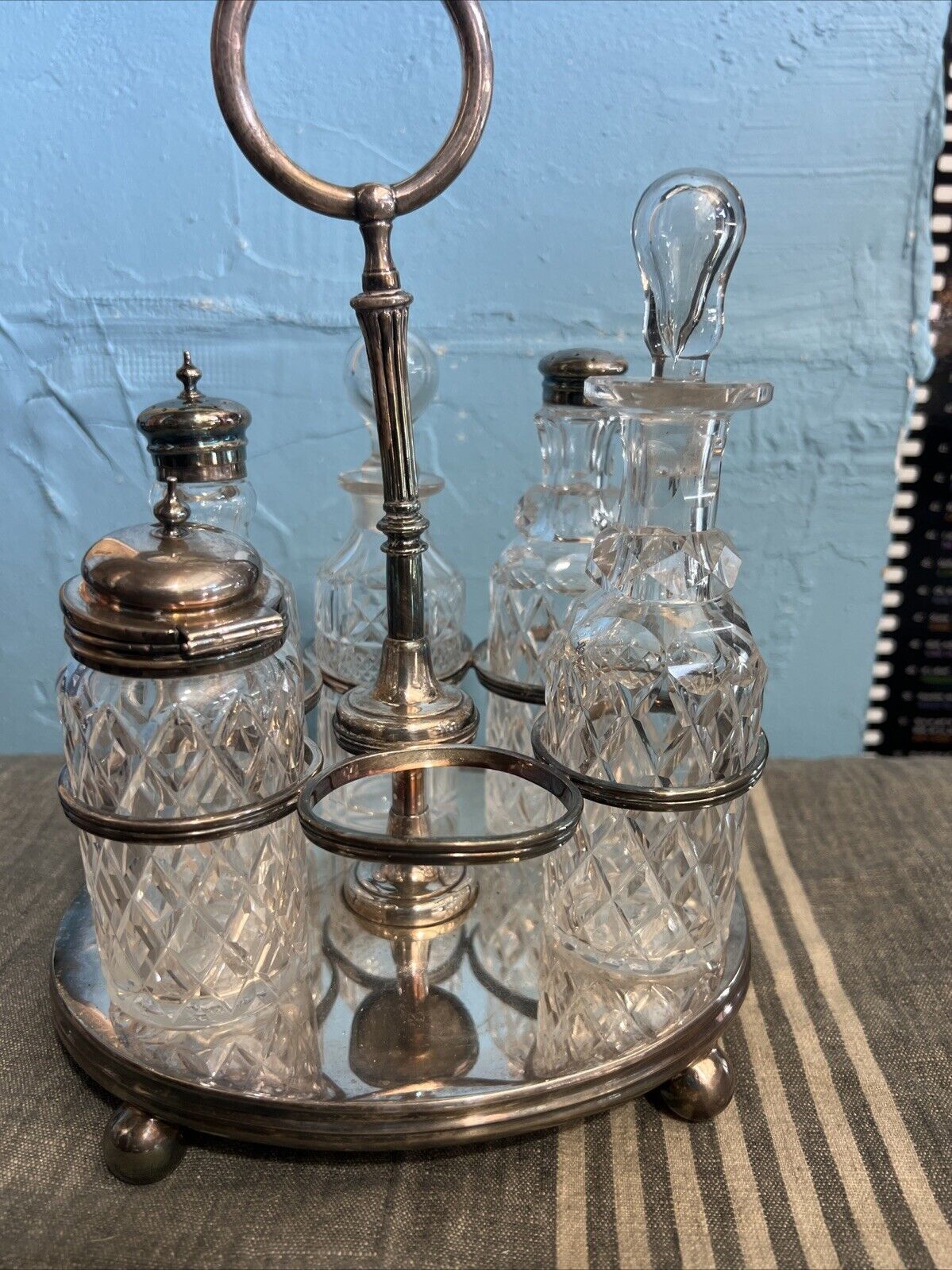 Early 1800s English Silverplate Condiment Set