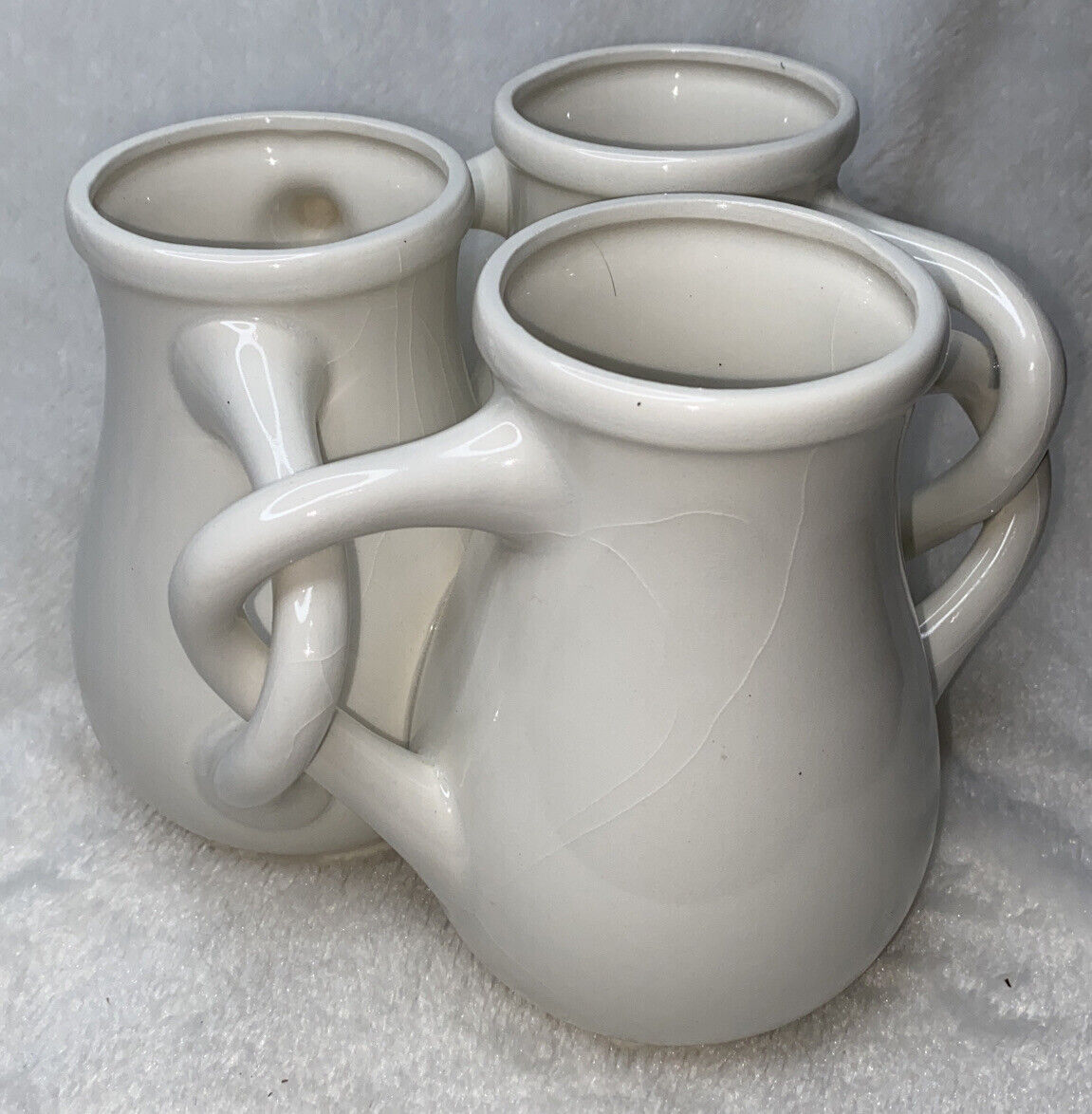 Rare white Fuddling Cup Vase from 1900s