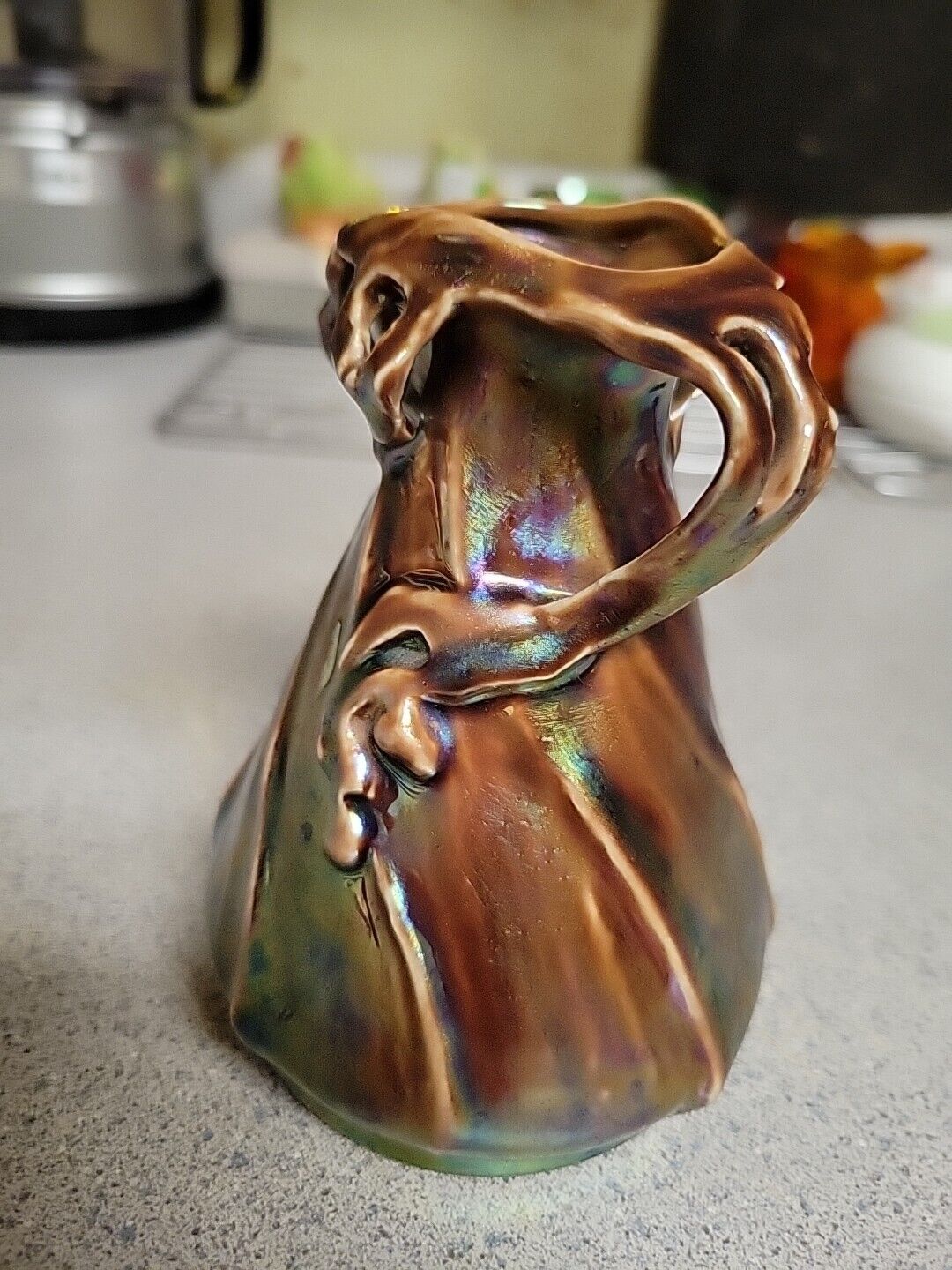 1900s Heloisine Austrian Iridescent Pottery Vase