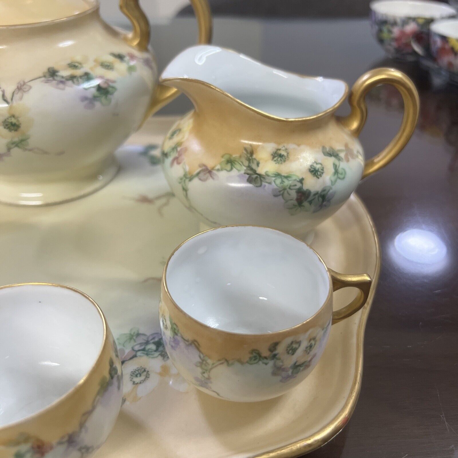 Antique 1800s Limoges Saxony Tea Set