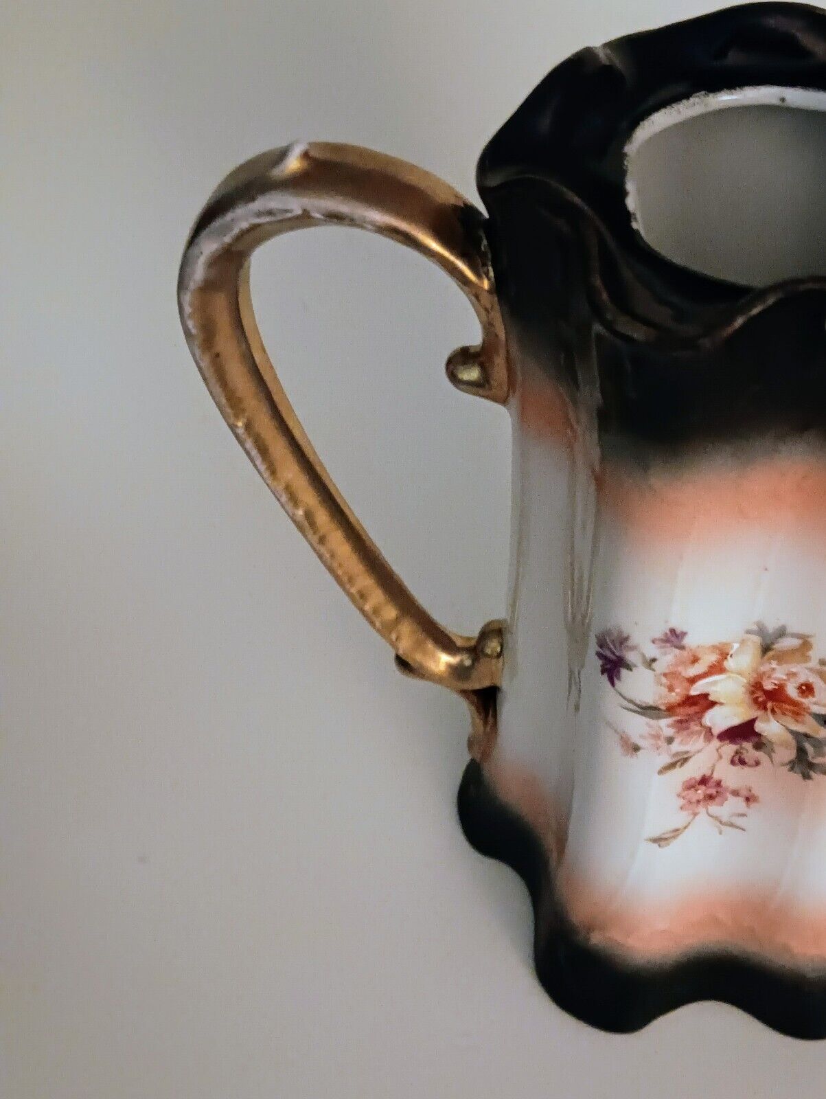 Antique Hand-Painted 1900s Flower Vase Pitcher