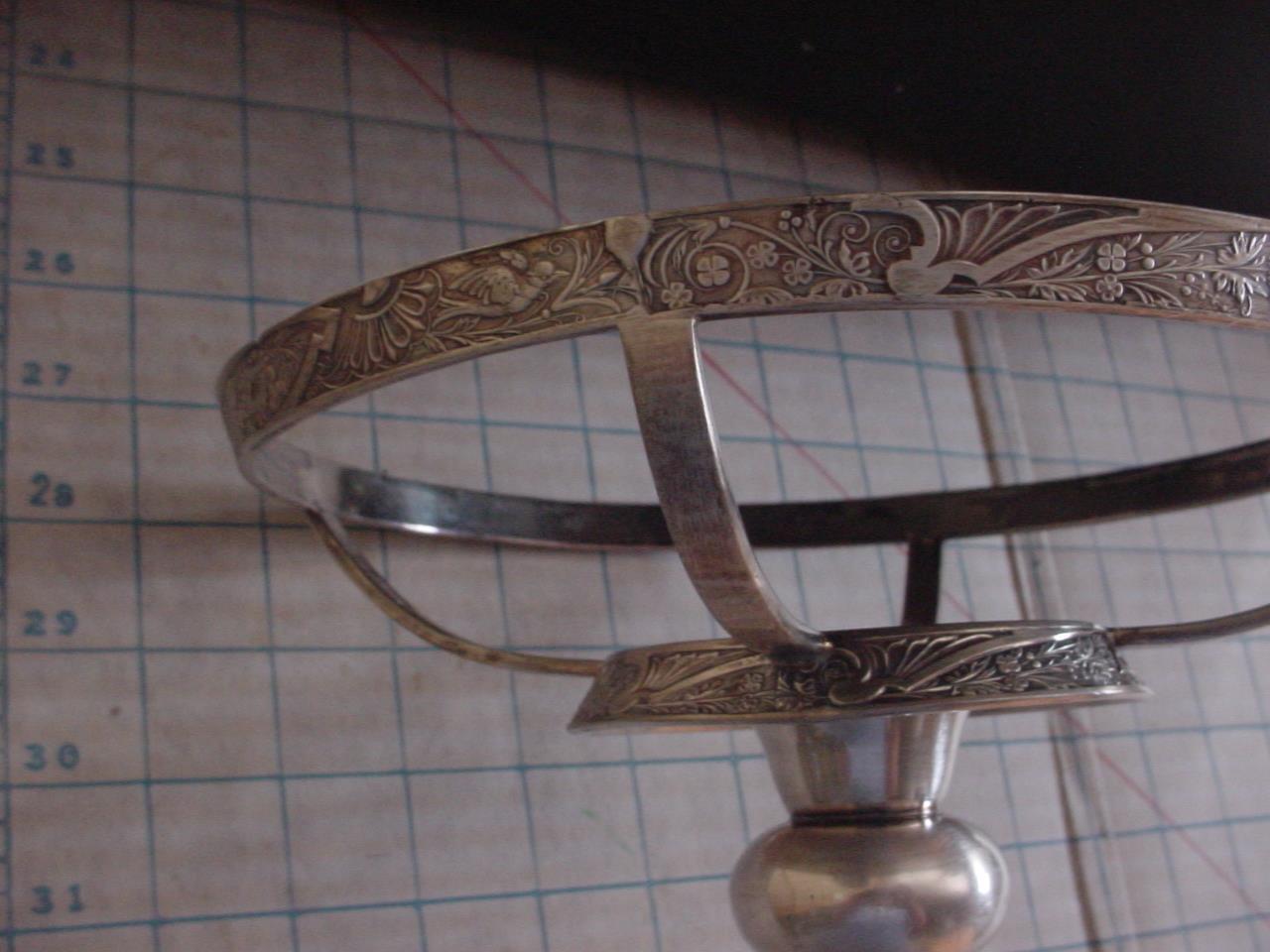 1800s Etched Bird Centerpiece Stand with Motif