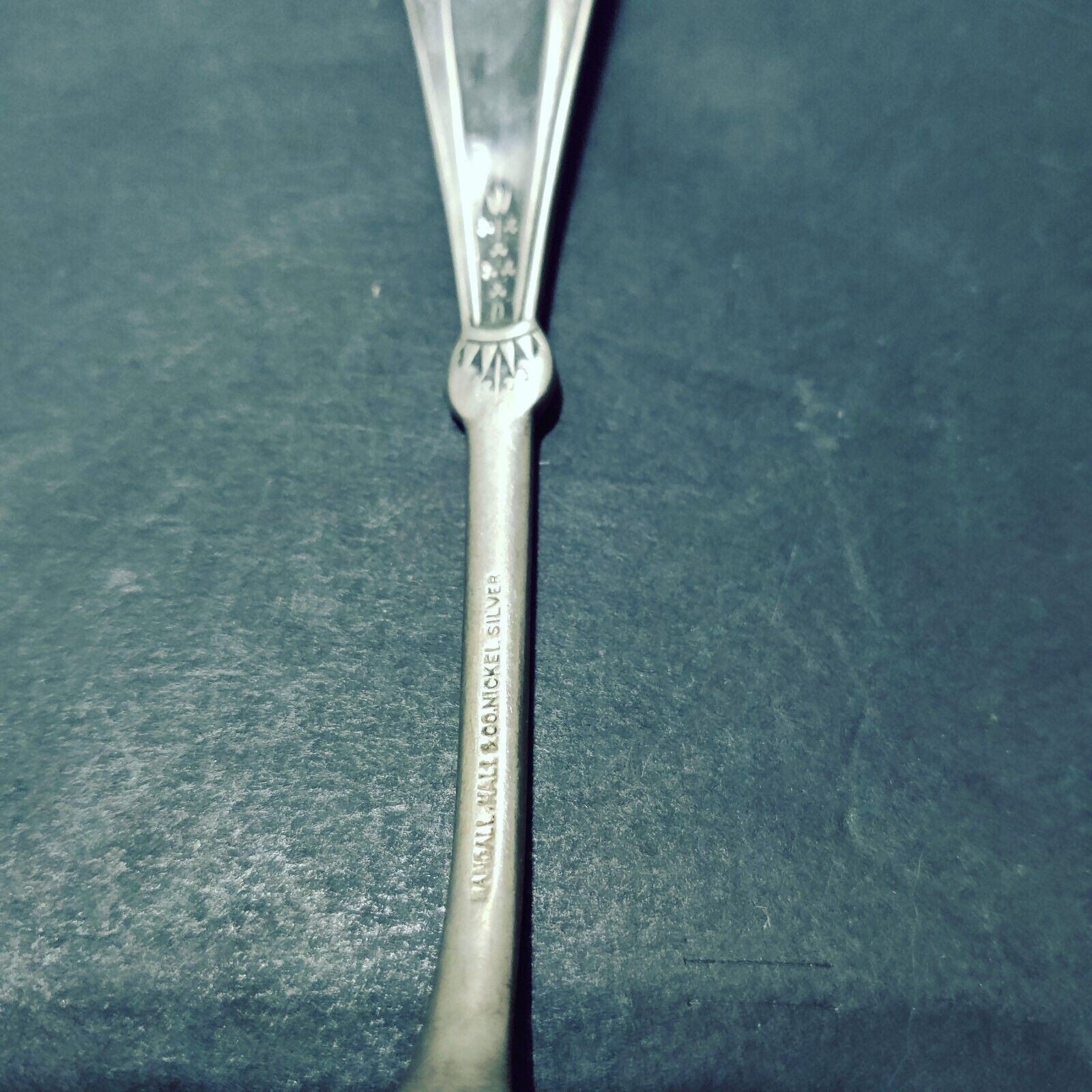 1800s Randall Hall & Co Floral Hammered Spoon
