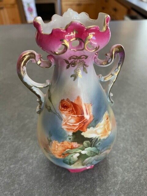 Early 1900s Royal Bayreuth Bavaria Rose Vase