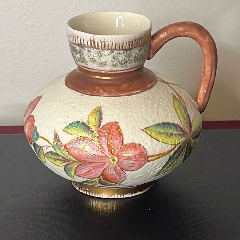1900's Royal Rudolstadt Porcelain Moriage Texture Floral Vase