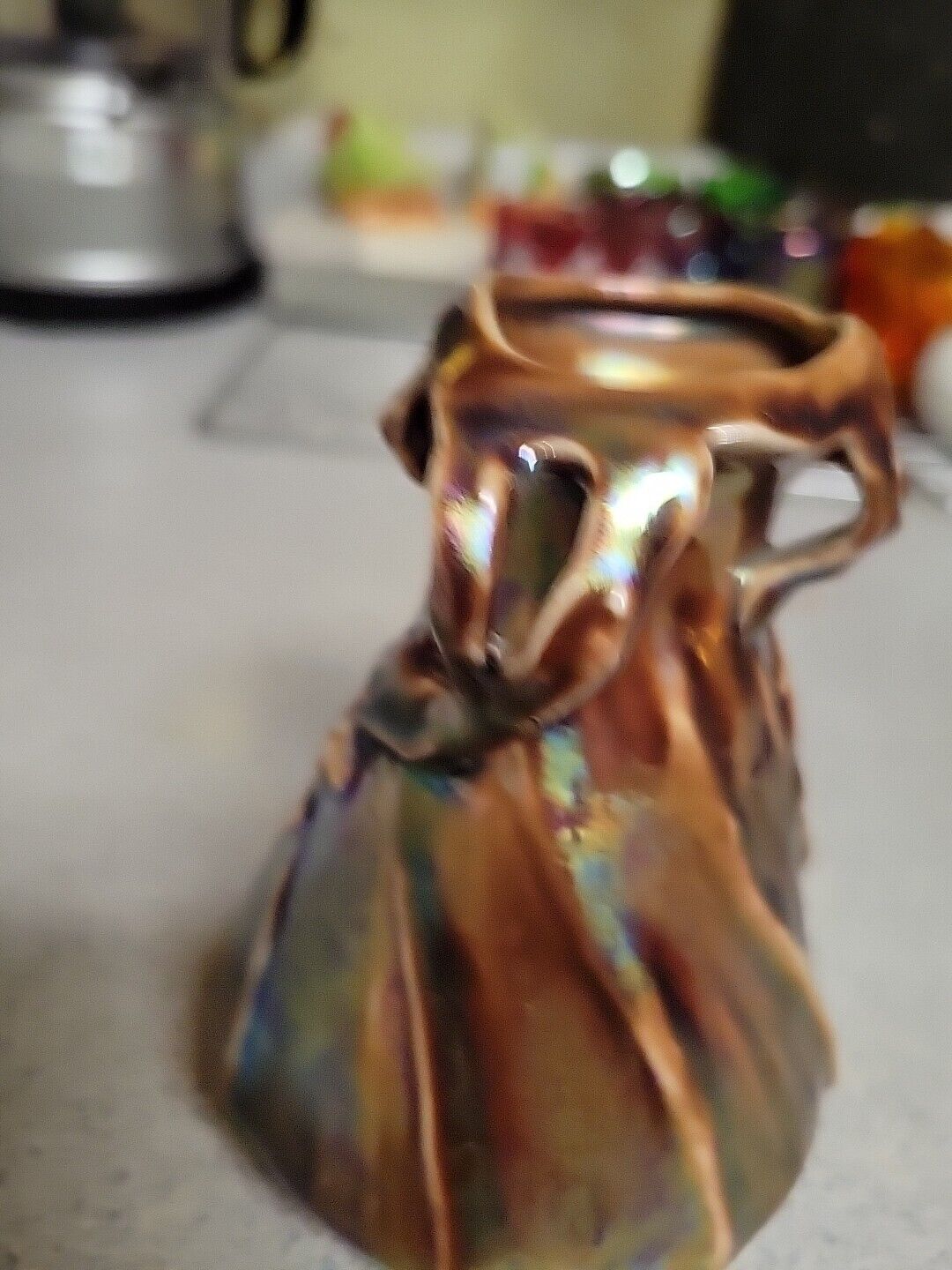 1900s Heloisine Austrian Iridescent Pottery Vase